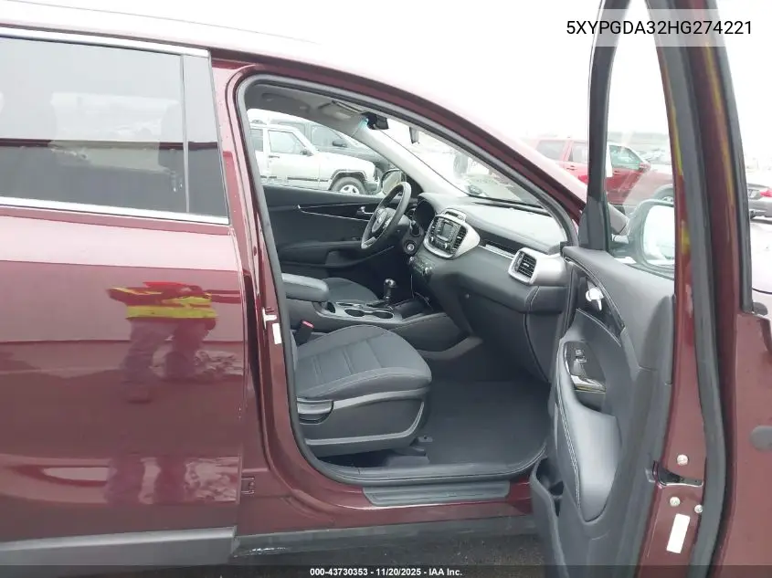 5XYPGDA32HG274221 2017 Kia Sorento 2.4L Lx