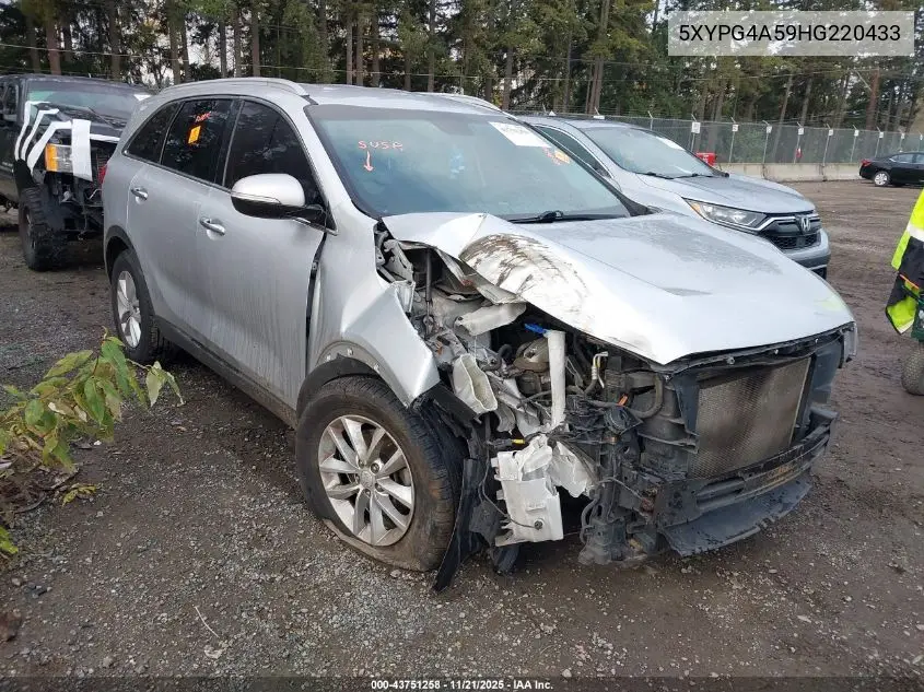 5XYPG4A59HG220433 2017 Kia Sorento 3.3L Lx