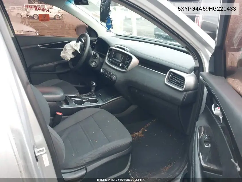 5XYPG4A59HG220433 2017 Kia Sorento 3.3L Lx