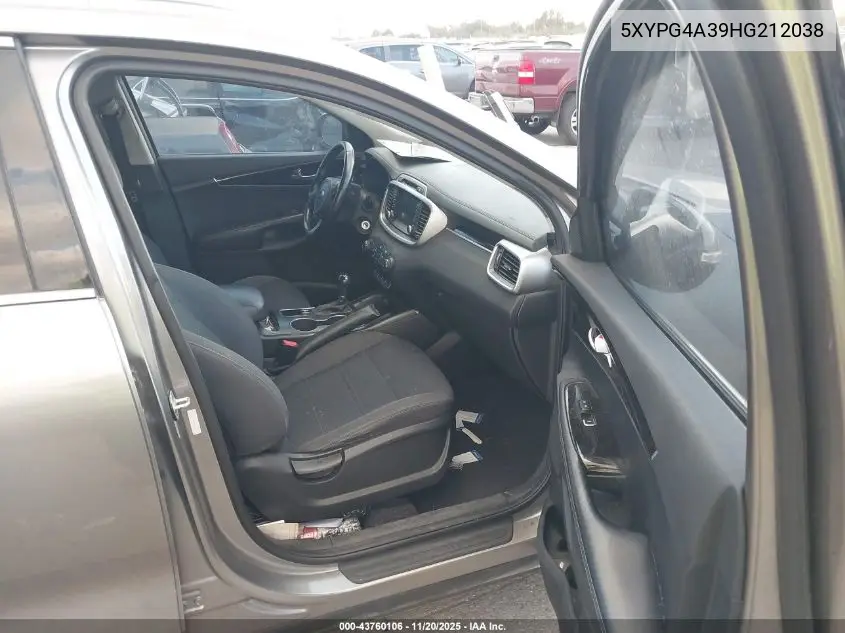 5XYPG4A39HG212038 2017 Kia Sorento 2.4L Lx