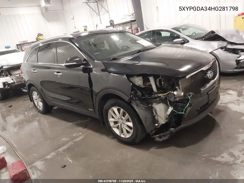 5XYPGDA34HG281798 2017 Kia Sorento 2.4L Lx