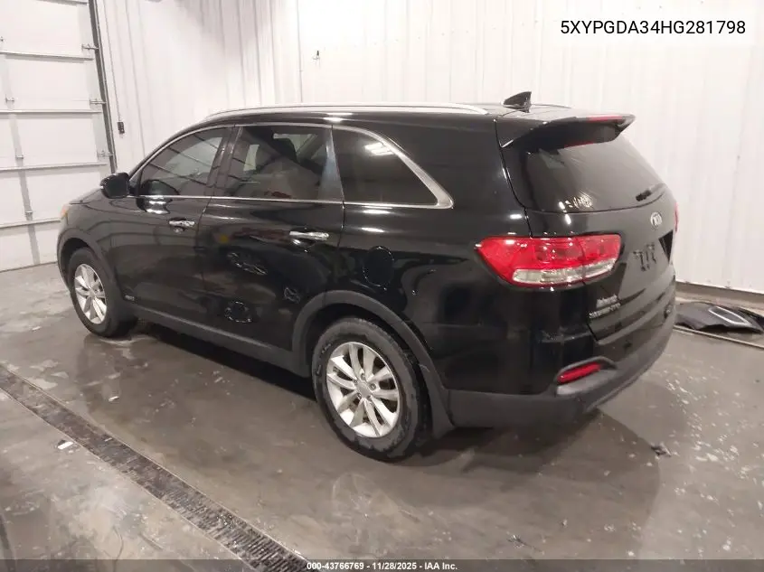 5XYPGDA34HG281798 2017 Kia Sorento 2.4L Lx
