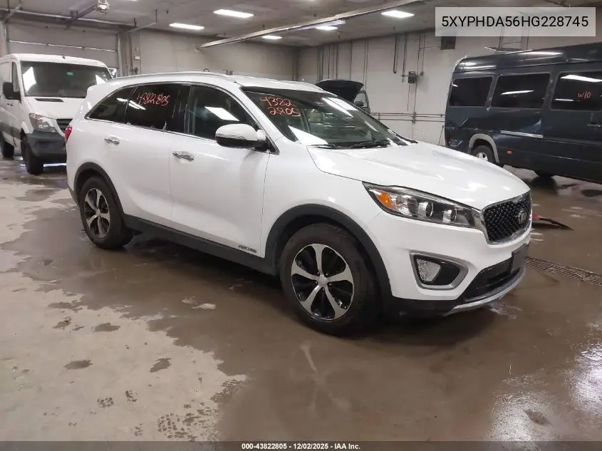 5XYPHDA56HG228745 2017 Kia Sorento 3.3L Ex