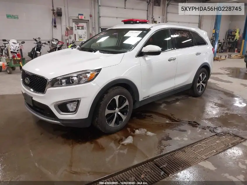 5XYPHDA56HG228745 2017 Kia Sorento 3.3L Ex