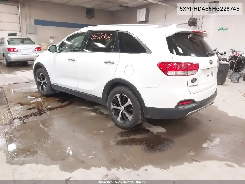 5XYPHDA56HG228745 2017 Kia Sorento 3.3L Ex