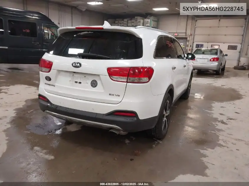 5XYPHDA56HG228745 2017 Kia Sorento 3.3L Ex