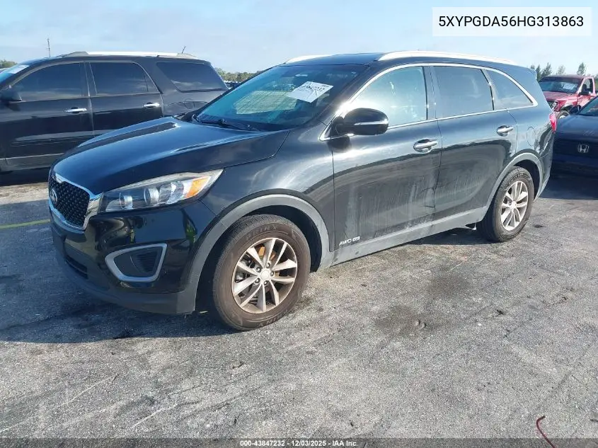 5XYPGDA56HG313863 2017 Kia Sorento 3.3L Lx