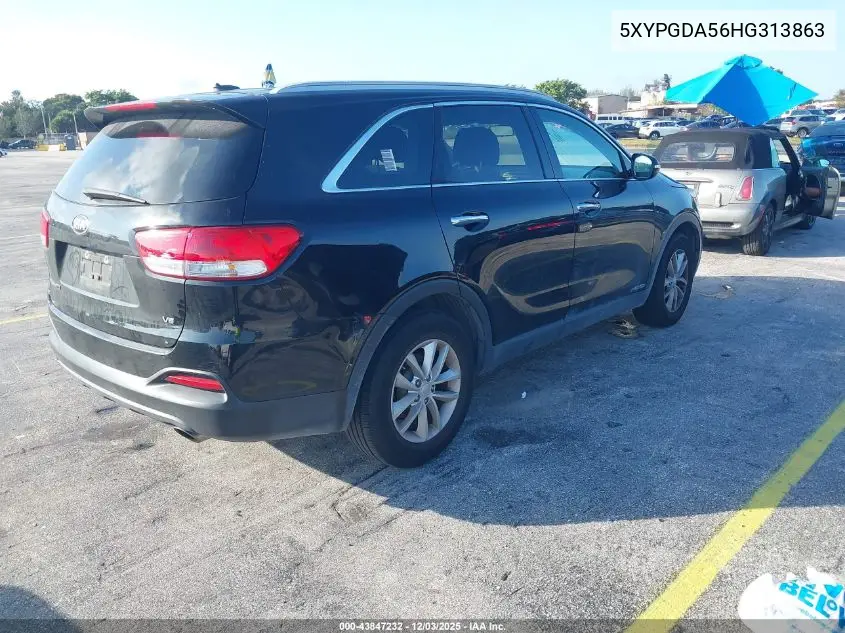 5XYPGDA56HG313863 2017 Kia Sorento 3.3L Lx