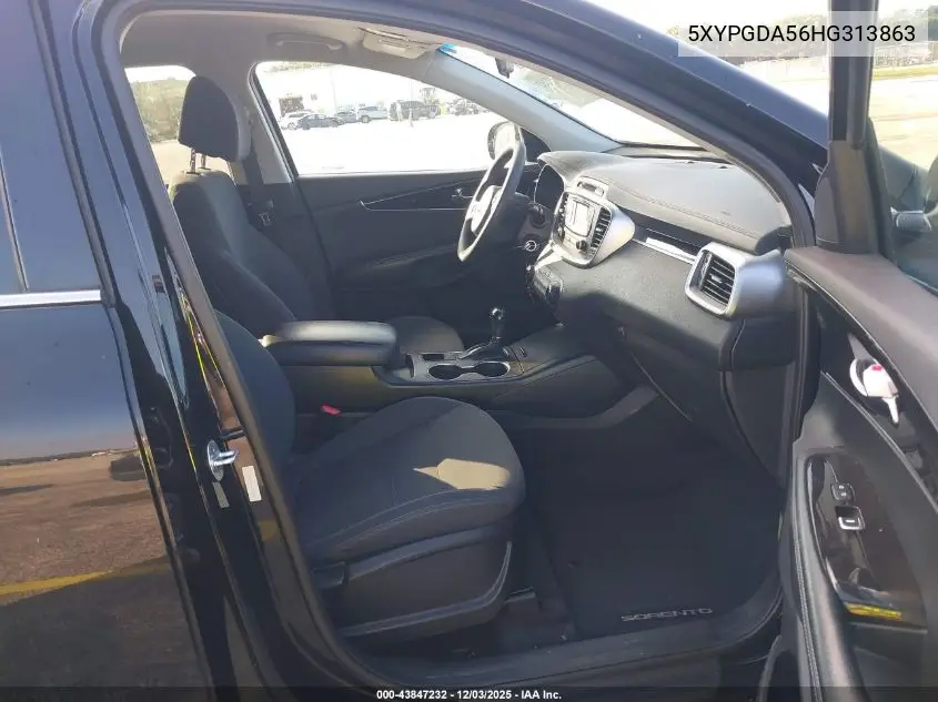 5XYPGDA56HG313863 2017 Kia Sorento 3.3L Lx