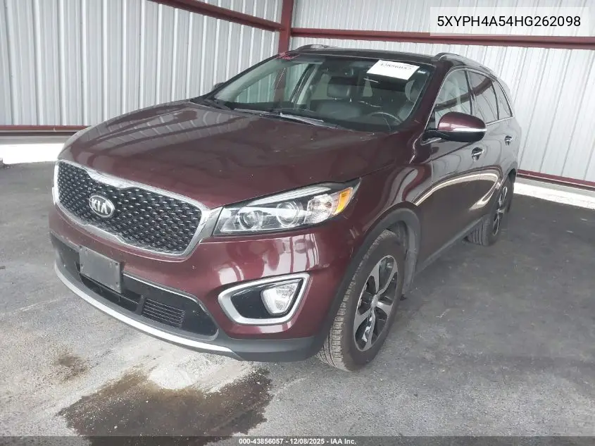5XYPH4A54HG262098 2017 Kia Sorento 3.3L Ex
