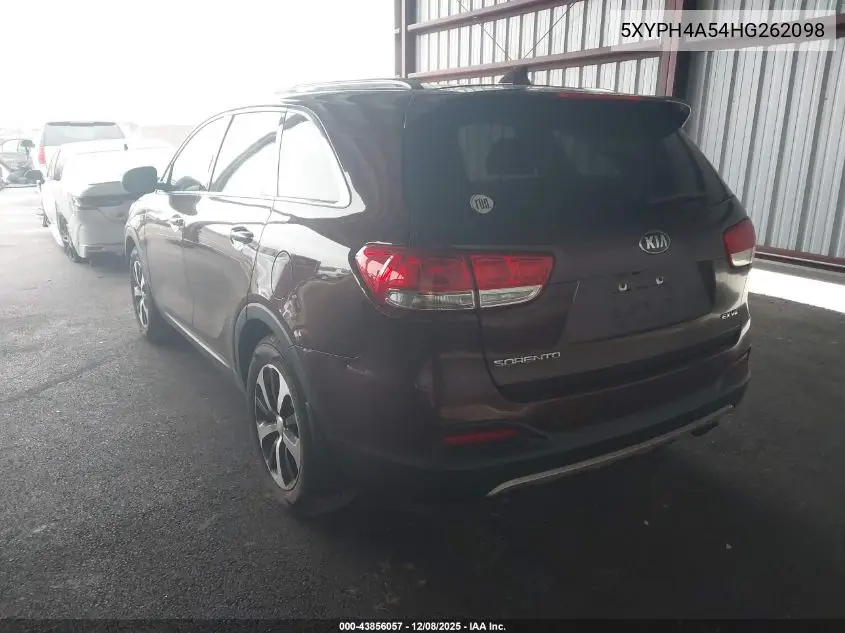 5XYPH4A54HG262098 2017 Kia Sorento 3.3L Ex