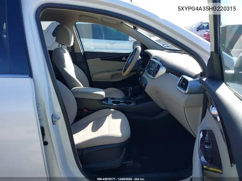 5XYPG4A35HG220315 2017 Kia Sorento 2.4L Lx
