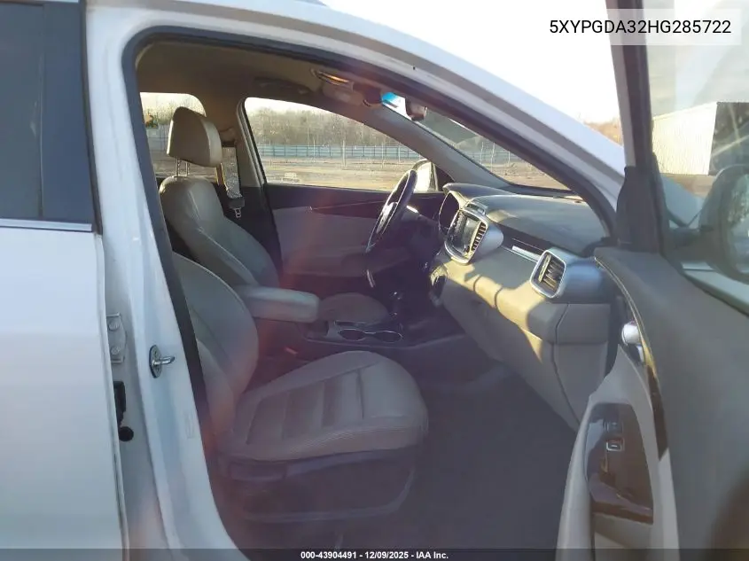 5XYPGDA32HG285722 2017 Kia Sorento 2.4L Lx