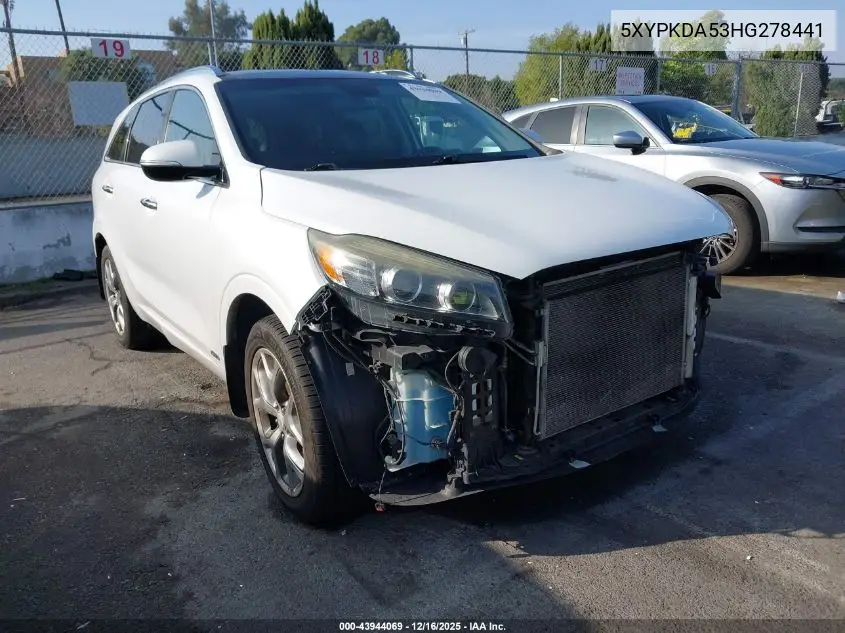 5XYPKDA53HG278441 2017 Kia Sorento 3.3L Sx