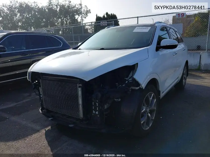 5XYPKDA53HG278441 2017 Kia Sorento 3.3L Sx