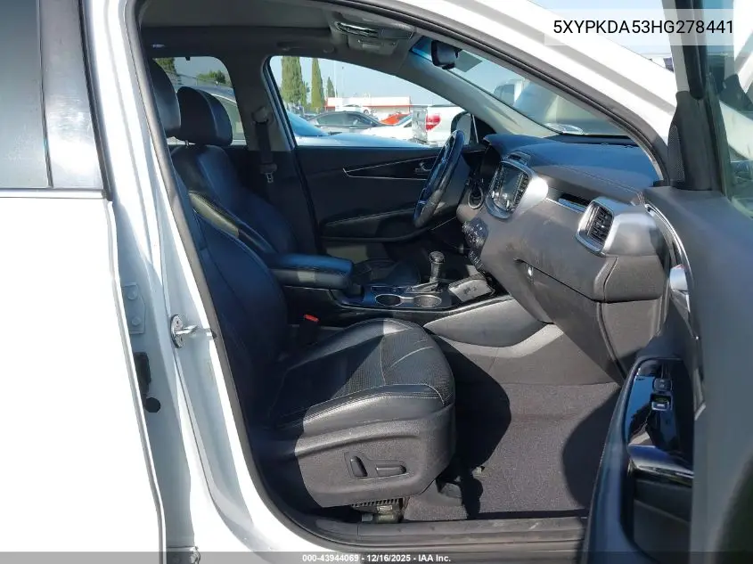 5XYPKDA53HG278441 2017 Kia Sorento 3.3L Sx