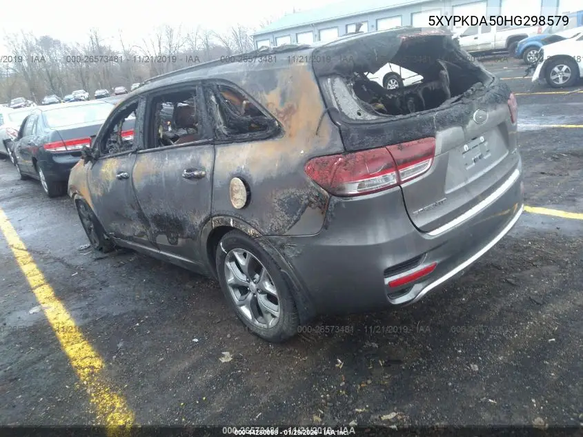 5XYPKDA50HG298579 2017 Kia Sorento 3.3L Sx