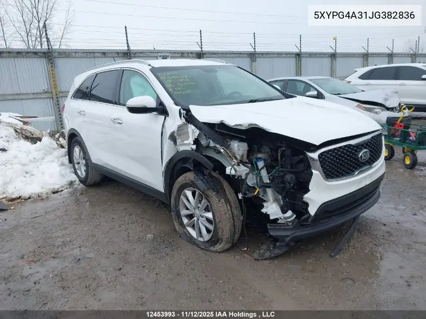 5XYPG4A31JG382836 2018 Kia Sorento Lx/L
