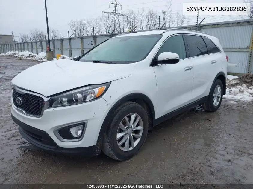 5XYPG4A31JG382836 2018 Kia Sorento Lx/L