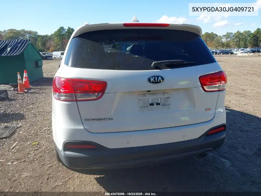 5XYPGDA30JG409721 2018 Kia Sorento 2.4L Lx