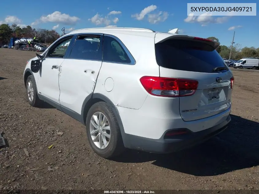 5XYPGDA30JG409721 2018 Kia Sorento 2.4L Lx
