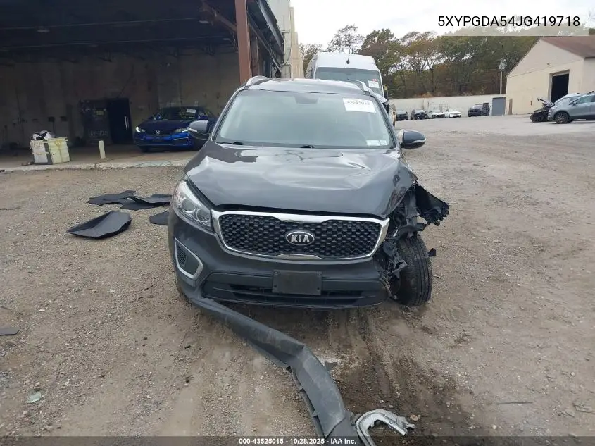 5XYPGDA54JG419718 2018 Kia Sorento 3.3L Lx