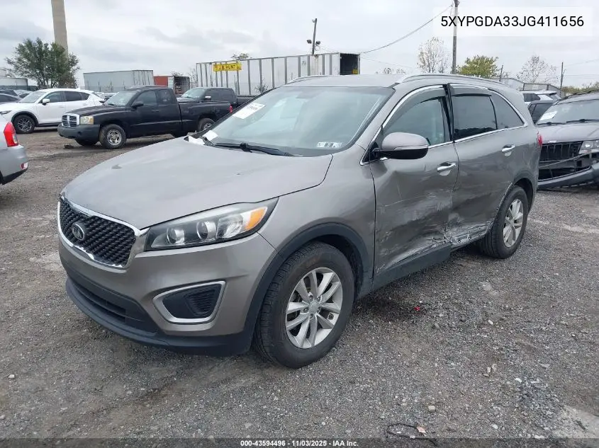 5XYPGDA33JG411656 2018 Kia Sorento 2.4L Lx