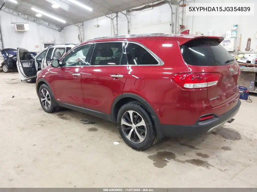 5XYPHDA15JG354839 2018 Kia Sorento 2.0T Ex