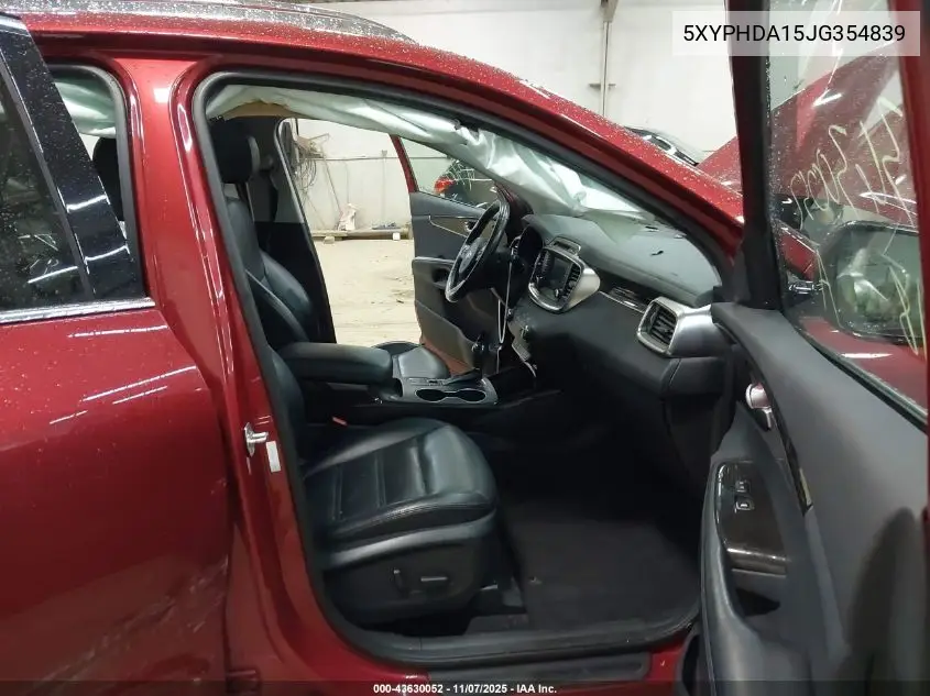 5XYPHDA15JG354839 2018 Kia Sorento 2.0T Ex
