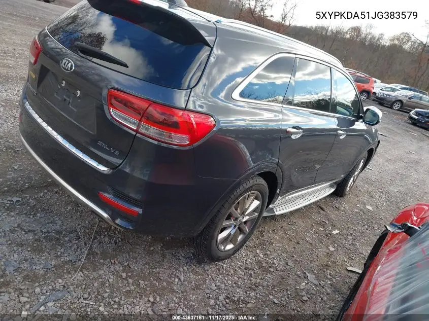 5XYPKDA51JG383579 2018 Kia Sorento 3.3L Sxl