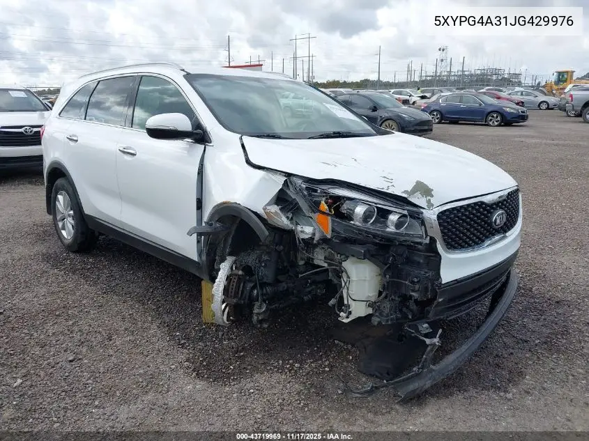 5XYPG4A31JG429976 2018 Kia Sorento 2.4L Lx