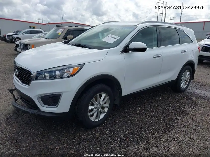5XYPG4A31JG429976 2018 Kia Sorento 2.4L Lx