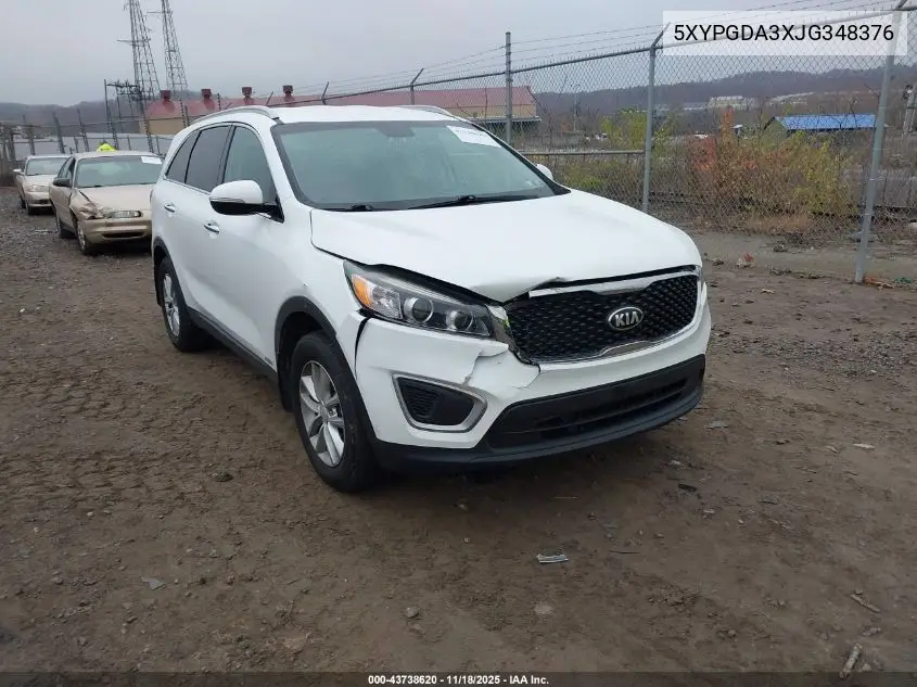 5XYPGDA3XJG348376 2018 Kia Sorento 2.4L Lx