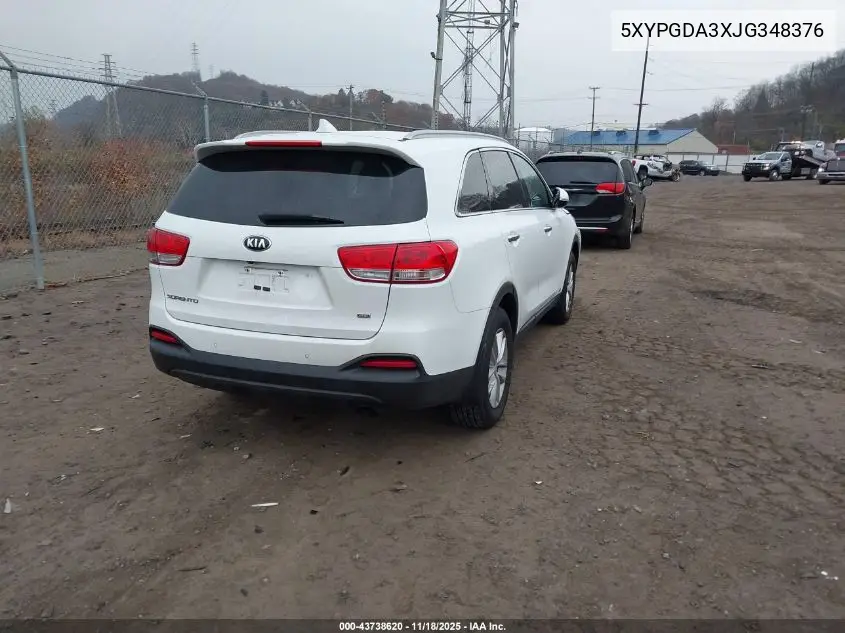 5XYPGDA3XJG348376 2018 Kia Sorento 2.4L Lx