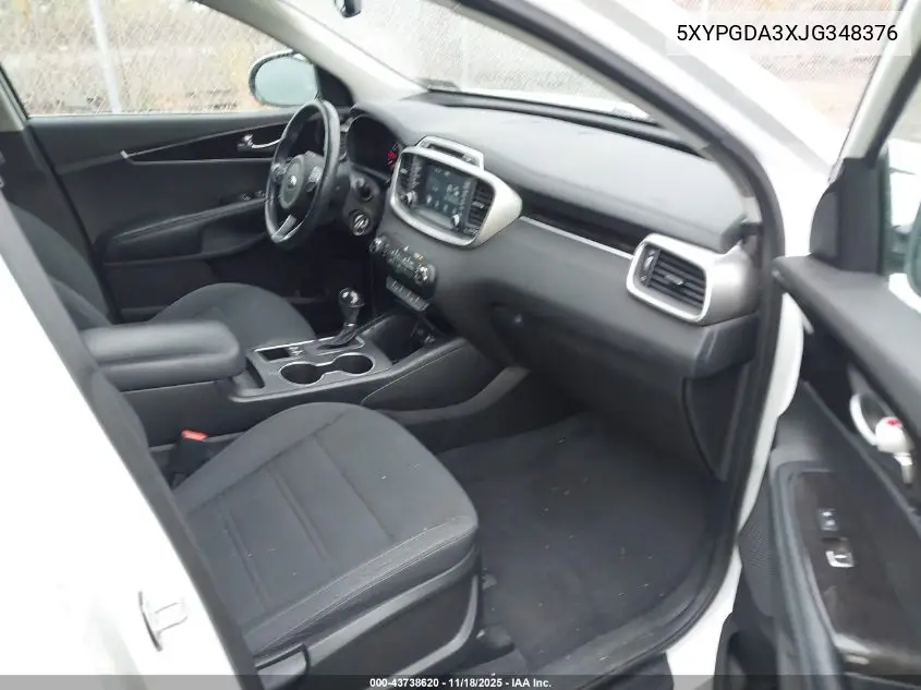 5XYPGDA3XJG348376 2018 Kia Sorento 2.4L Lx