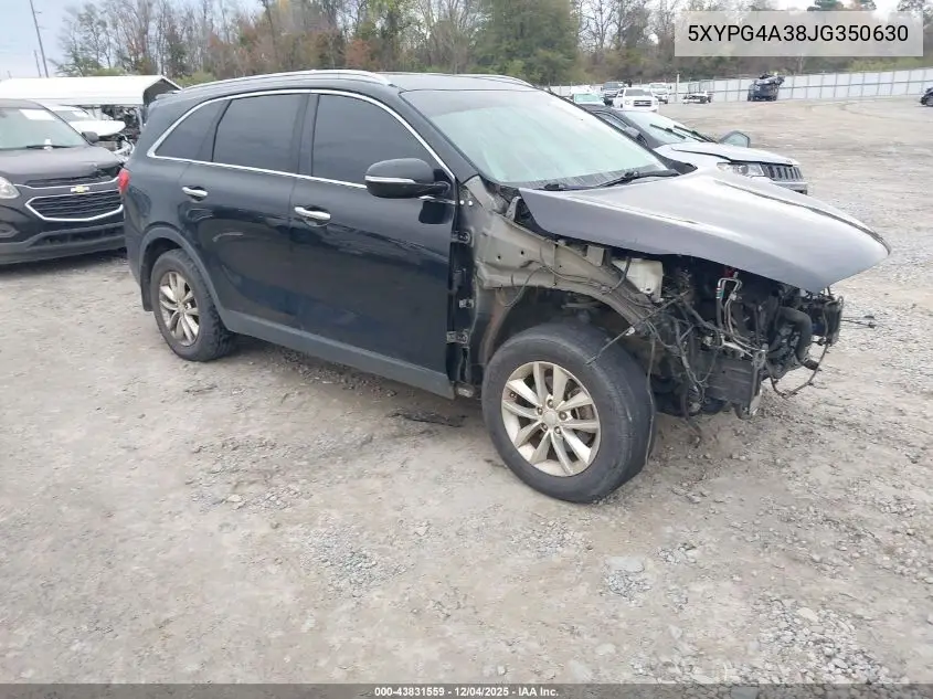 5XYPG4A38JG350630 2018 Kia Sorento 2.4L Lx