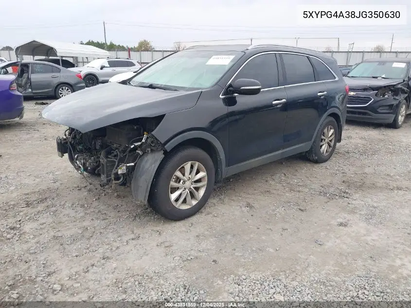 5XYPG4A38JG350630 2018 Kia Sorento 2.4L Lx