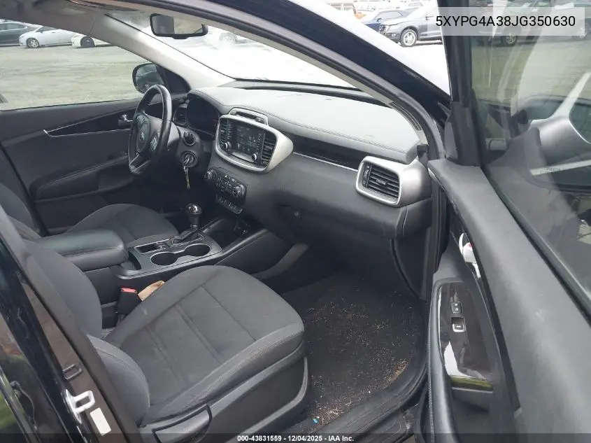 5XYPG4A38JG350630 2018 Kia Sorento 2.4L Lx