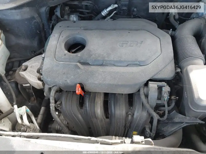 5XYPGDA36JG416429 2018 Kia Sorento 2.4L Lx