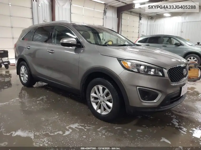 5XYPG4A33JG405288 2018 Kia Sorento 2.4L Lx