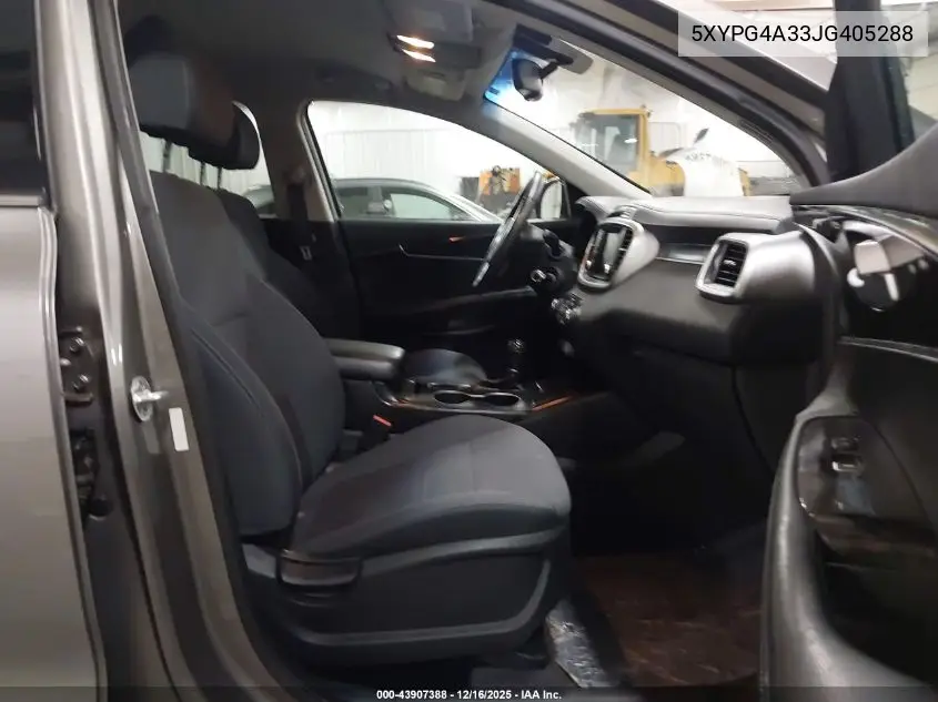 5XYPG4A33JG405288 2018 Kia Sorento 2.4L Lx