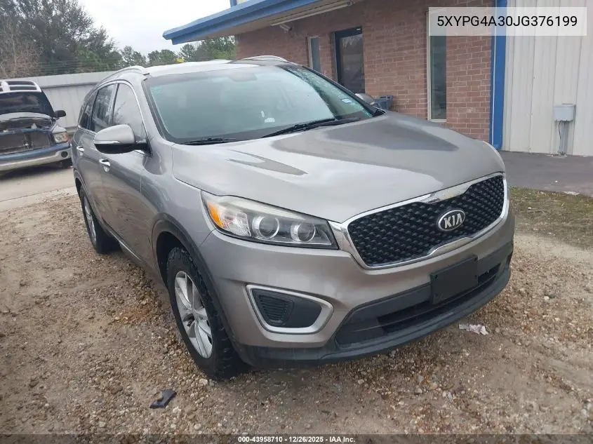 5XYPG4A30JG376199 2018 Kia Sorento 2.4L Lx