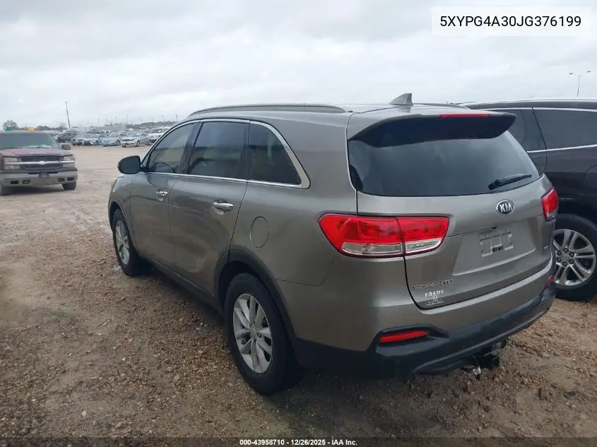 5XYPG4A30JG376199 2018 Kia Sorento 2.4L Lx