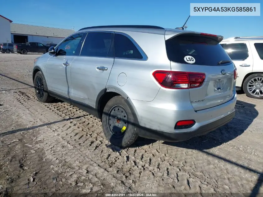 5XYPG4A53KG585861 2019 Kia Sorento 3.3L S