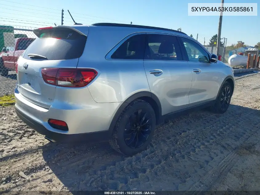 5XYPG4A53KG585861 2019 Kia Sorento 3.3L S