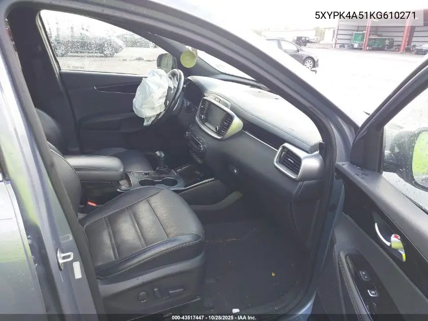 5XYPK4A51KG610271 2019 Kia Sorento 3.3L Sxl