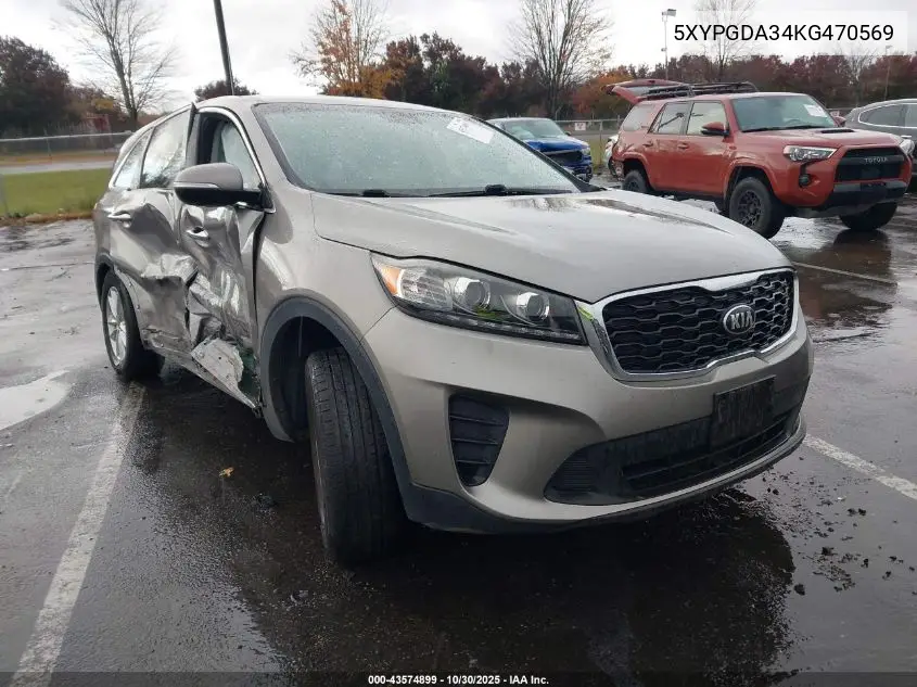 5XYPGDA34KG470569 2019 Kia Sorento 2.4L Lx