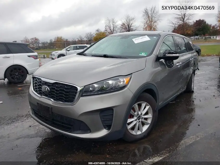 5XYPGDA34KG470569 2019 Kia Sorento 2.4L Lx