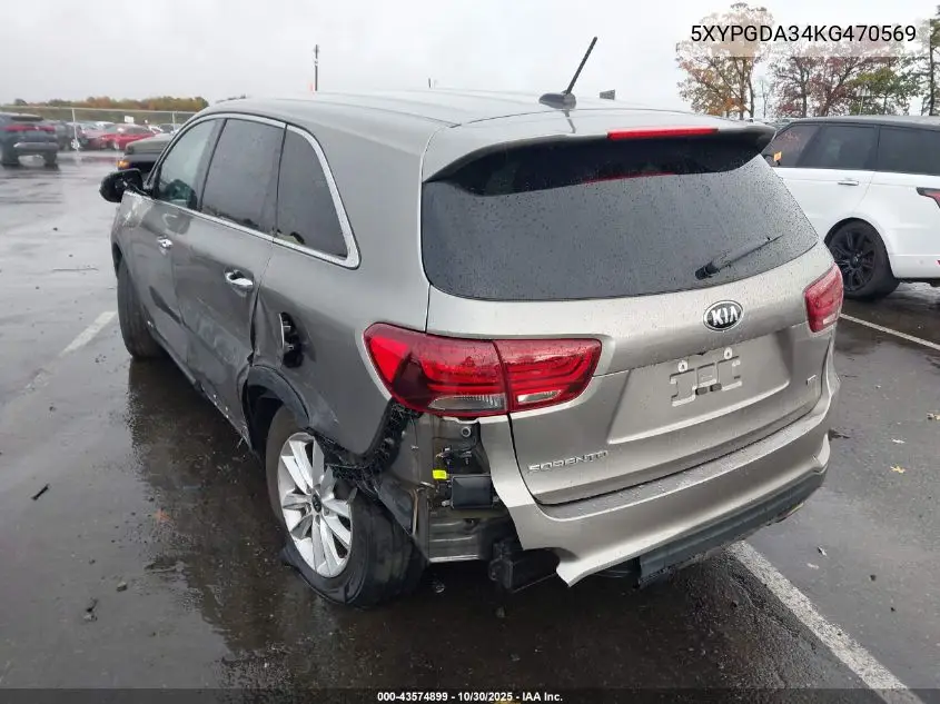 5XYPGDA34KG470569 2019 Kia Sorento 2.4L Lx