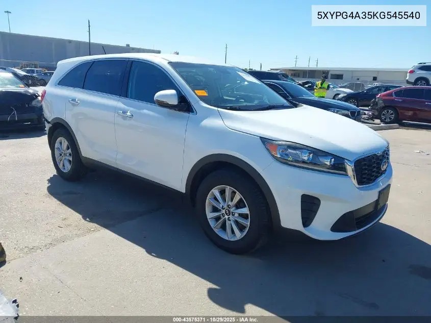 5XYPG4A35KG545540 2019 Kia Sorento 2.4L Lx